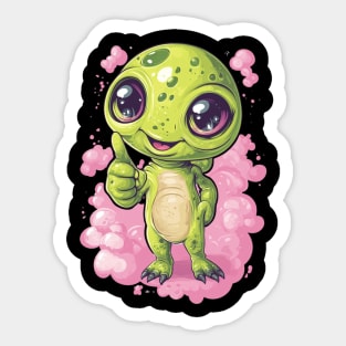 Cosmic Command: The Pointing Alien Sticker